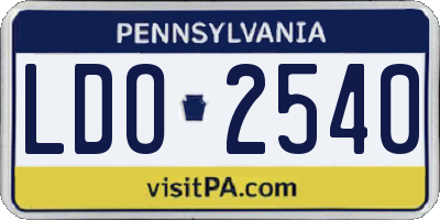 PA license plate LDO2540