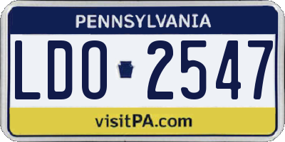 PA license plate LDO2547
