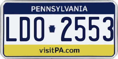 PA license plate LDO2553