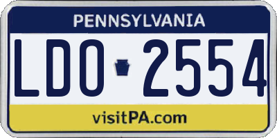 PA license plate LDO2554