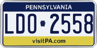 PA license plate LDO2558