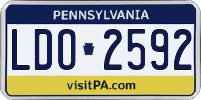 PA license plate LDO2592