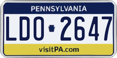PA license plate LDO2647