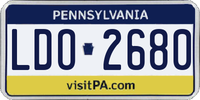 PA license plate LDO2680
