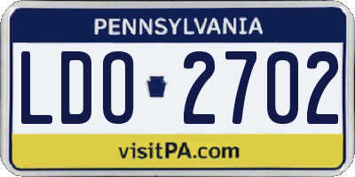 PA license plate LDO2702