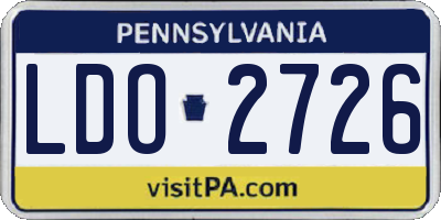 PA license plate LDO2726