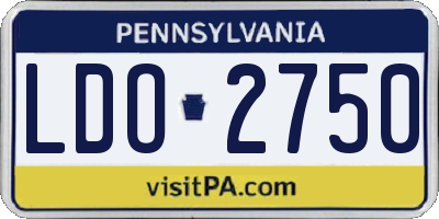 PA license plate LDO2750
