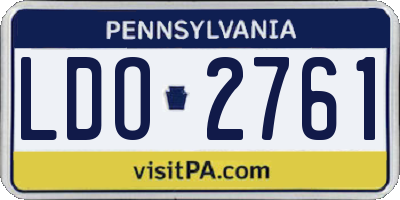 PA license plate LDO2761