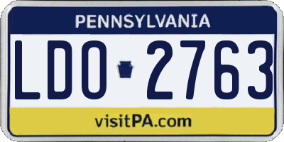 PA license plate LDO2763