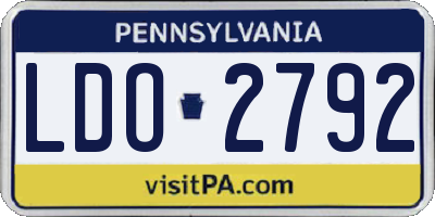 PA license plate LDO2792
