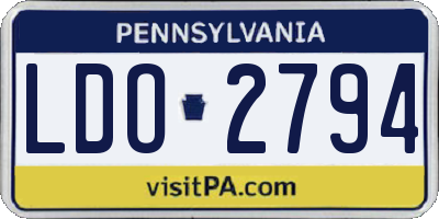 PA license plate LDO2794