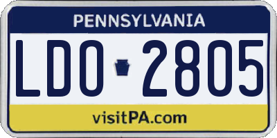 PA license plate LDO2805