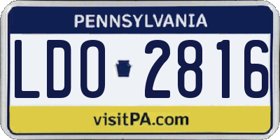 PA license plate LDO2816