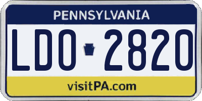PA license plate LDO2820
