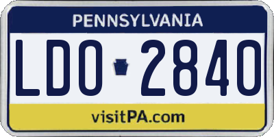 PA license plate LDO2840