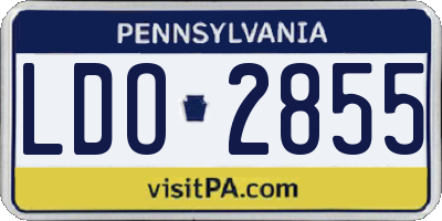PA license plate LDO2855