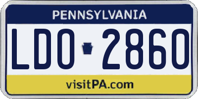 PA license plate LDO2860