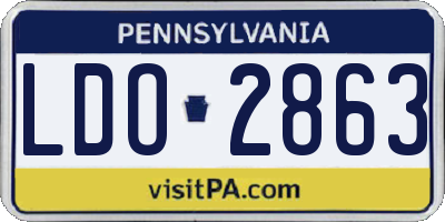 PA license plate LDO2863