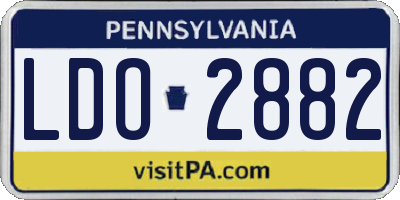 PA license plate LDO2882