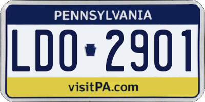 PA license plate LDO2901