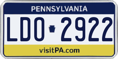 PA license plate LDO2922