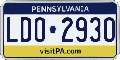 PA license plate LDO2930