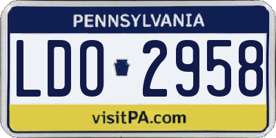 PA license plate LDO2958