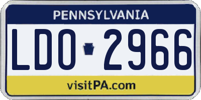 PA license plate LDO2966