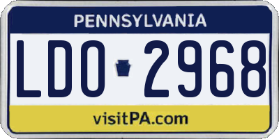 PA license plate LDO2968