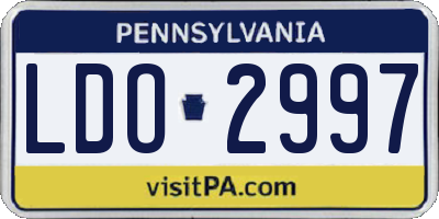 PA license plate LDO2997