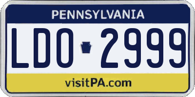 PA license plate LDO2999
