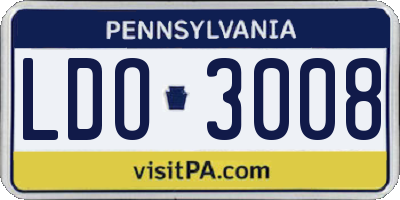 PA license plate LDO3008