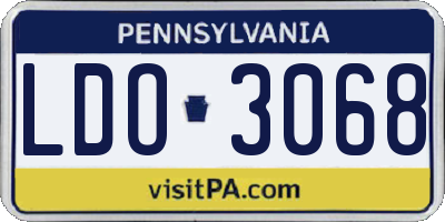 PA license plate LDO3068