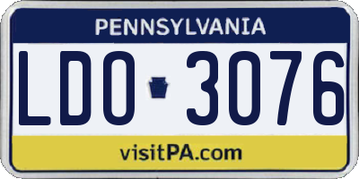 PA license plate LDO3076