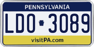 PA license plate LDO3089