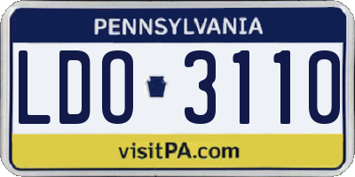 PA license plate LDO3110