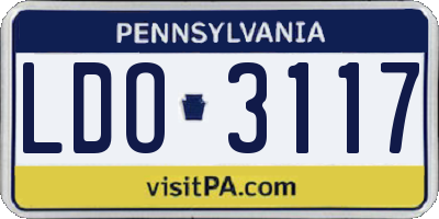PA license plate LDO3117