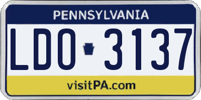 PA license plate LDO3137
