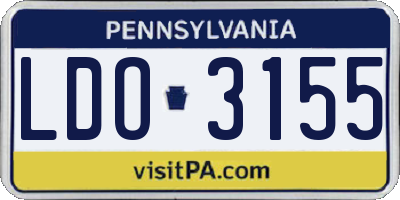 PA license plate LDO3155