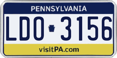 PA license plate LDO3156