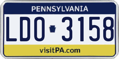 PA license plate LDO3158
