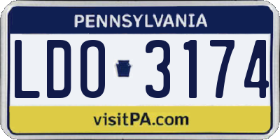 PA license plate LDO3174