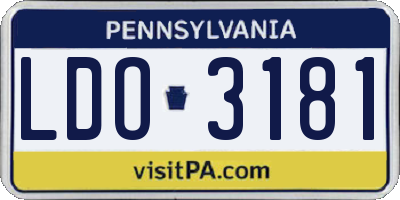 PA license plate LDO3181