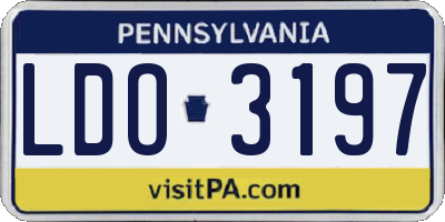 PA license plate LDO3197