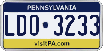 PA license plate LDO3233