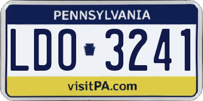 PA license plate LDO3241