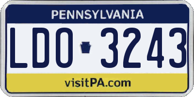 PA license plate LDO3243