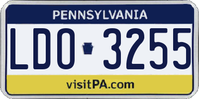 PA license plate LDO3255