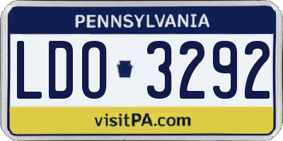 PA license plate LDO3292