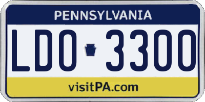 PA license plate LDO3300